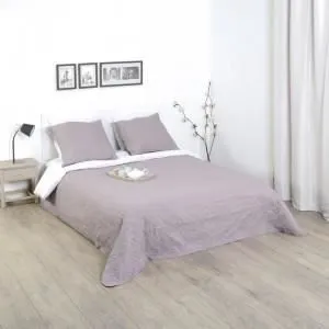 Ensemble Dessus de Lit & 2 Taies d'Oreiller "Arabesque" Taupe-0