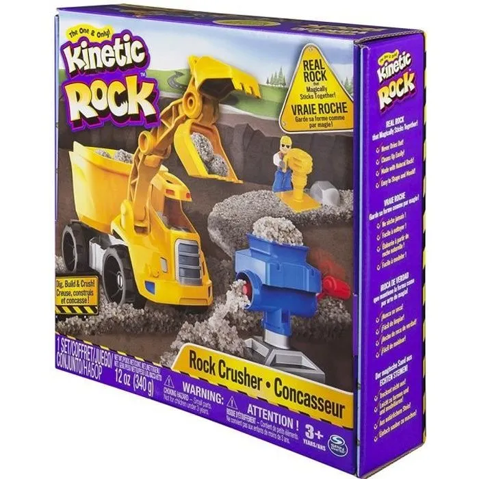 Coffret Chantier - Spinmaster - Kinetic Rock - 340g de roche - Accessoires inclus - Bac de jeu-0