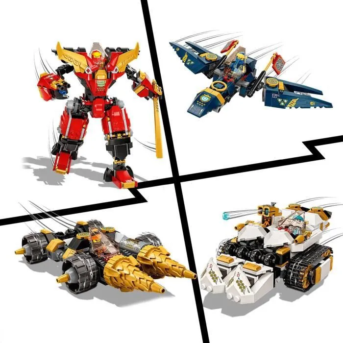 LEGO® 71765 NINJAGO Le Robot Ultra Combo Ninja 4 en 1, Voiture, Jet, Tank et 7 Minifiguresavec bannière à collectionner-3