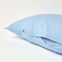Taie d'oreiller spécial oreiller cervical en coton égyptien 200 fils Forme V bleu-3