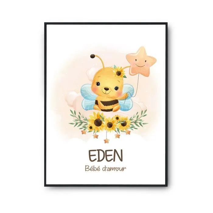 Affiche Eden bébé d'amour abeille A3 (29.7 x 42 cm)-0