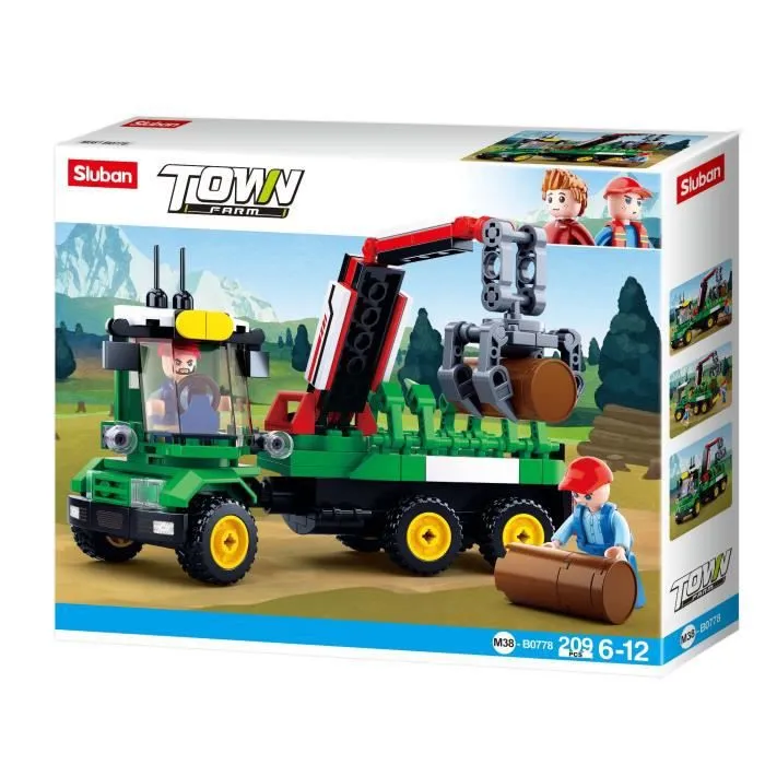 SLUBAN - Jeu Tracteur avec remorque et rondins - M38-B0778-0