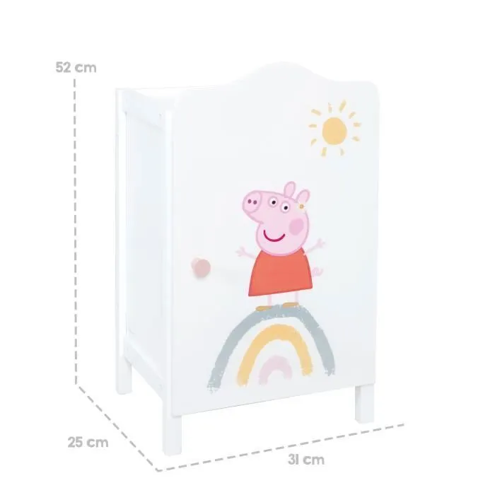 Armoire pour Vêtements de Poupée Peppa Pig - ROBA - Blanc / Rose - H 52 x L 31 x P 25 cm-3