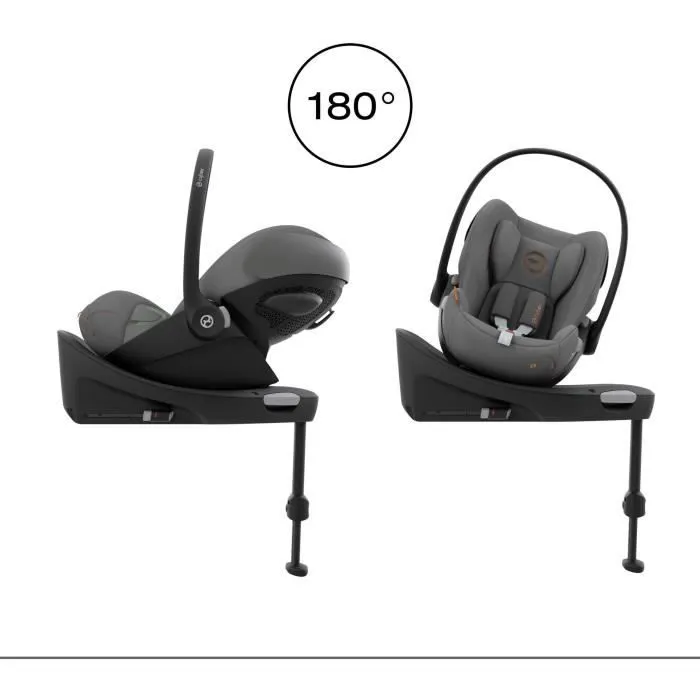 Coque Auto bébé Cloud G CYBEX i-Size - Inclinable - Tissu respirant - Homologation avion - Moon Black-5