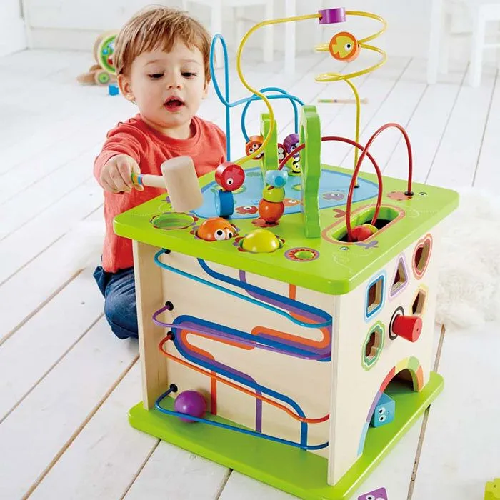 Cube d'activité Country Critters Hape - Jouet d'éveil en bois pour bébé de 12 mois et plus-6