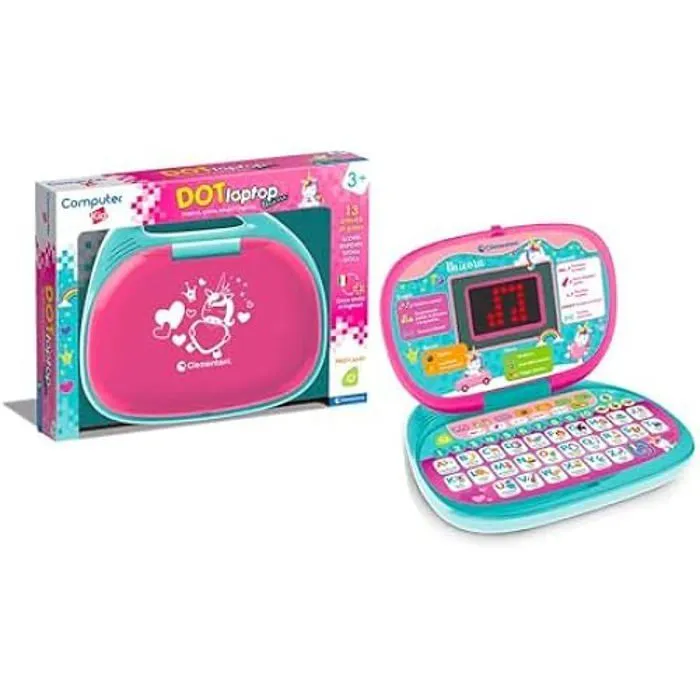 Clementoni - 16455 - Ordinateur Kid Dot Licorne - Jeu Éducatif Électronique Parlant, Ordinateur Enfants, Ordinateur Portable-0
