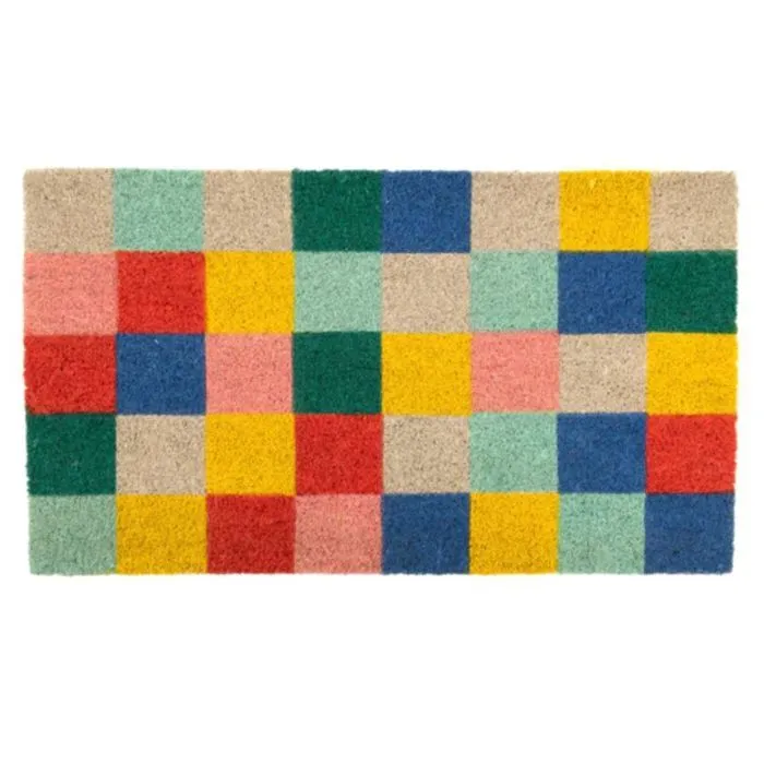 Paillasson - FISURA - Squares - Fibre de coco - Antidérapant PVC - 70x40 cm-0