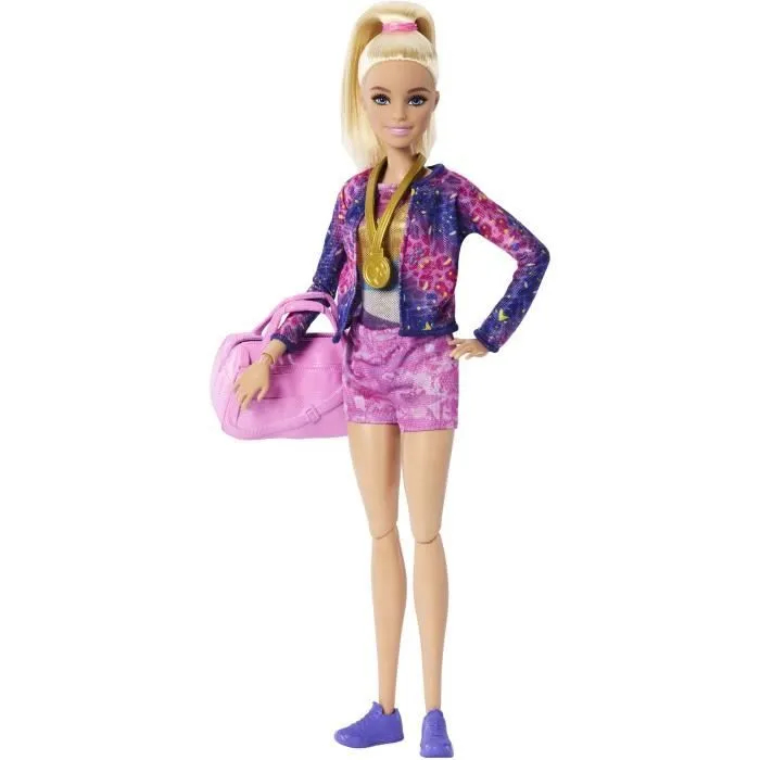 Barbie-Gymnastique-Coffret avec poupée et plus de 10 accessoires HRG52-1