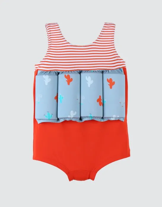 Maillot bouée à imprimé cactus 4 ans Bleu-2