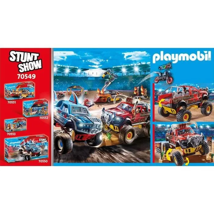 PLAYMOBIL - 70549 - Stuntshow 4x4 de cascade Taureau - Bleu - Mixte - 970g-2