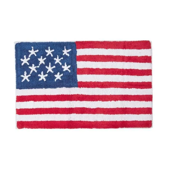 Tapis de bain teufté drapeau USA 100% Coton-0