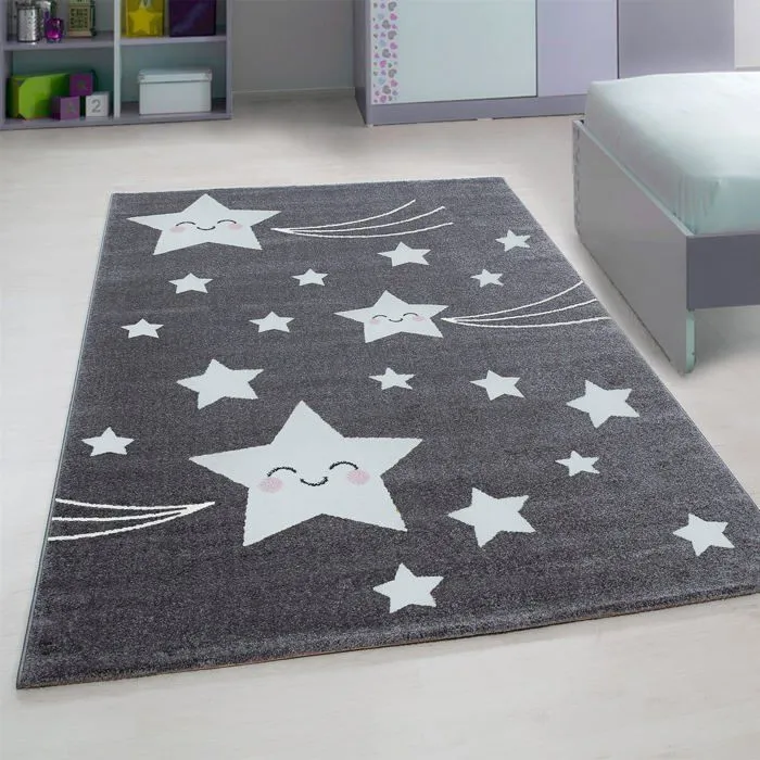 ETOILES - Tapis Enfant - Gris 120 x 170 cm-1