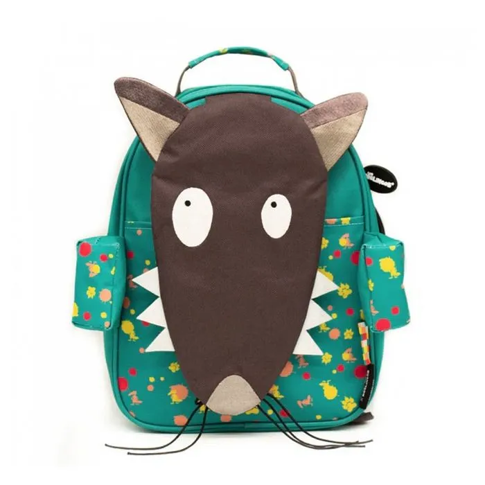 Sac à dos - Les Déglingos - Loup - 32 cm - Polyester recyclé - Bretelles réglables-0