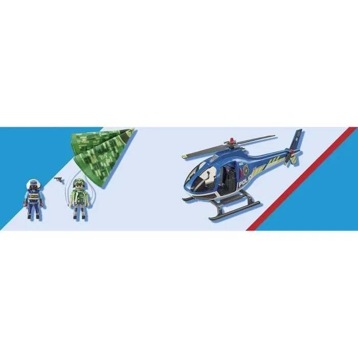 PLAYMOBIL 70569 Hélicoptère de police et parachutiste, City Action, Les Policiers, Dès 4 ans-5