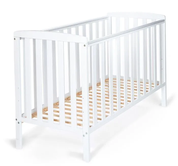 Lit Bébé Monkey en bois naturel style scandinave 120x60cm : Confort et Originalité pour les Tout-Petits - Blanc-0
