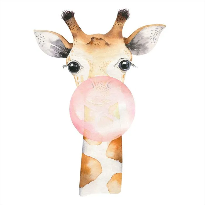 Poster / Affiche carrée Enfants - Girafe bulle 3617681224785 - 60x60 cm-1