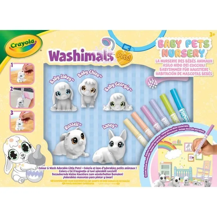Coloriage - CRAYOLA - Washimals Baby Pets Nursery Pack - Famille lavable à colorier! Dès 3 ans-0