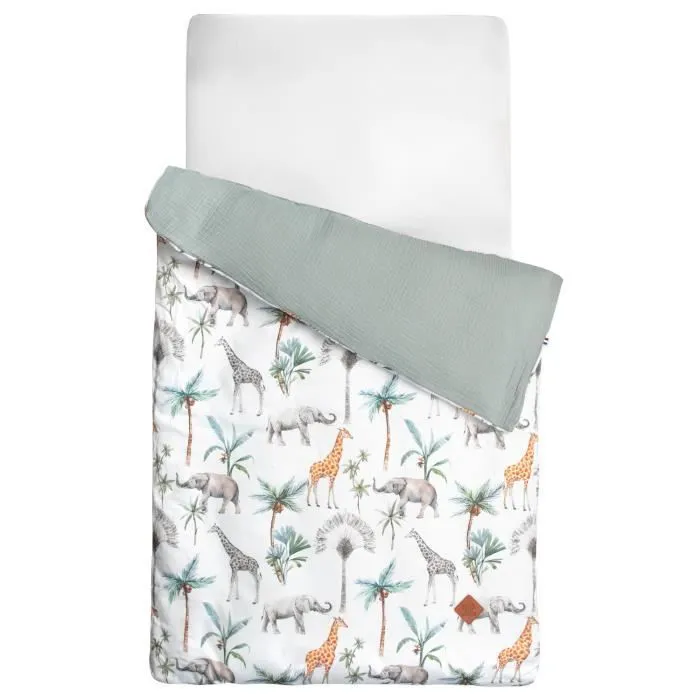 Housse de couette réversible Safari 100x140 cm Multicolore-1