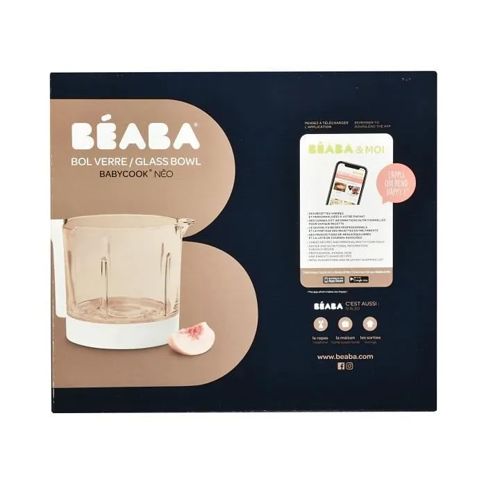 BEABA Bol en verre Babycook Neo, Blanc-3