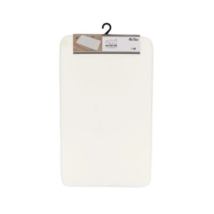 TENDANCE - Tapis de salle de bain Blanc en Microfibre 45 x 75 cm-0