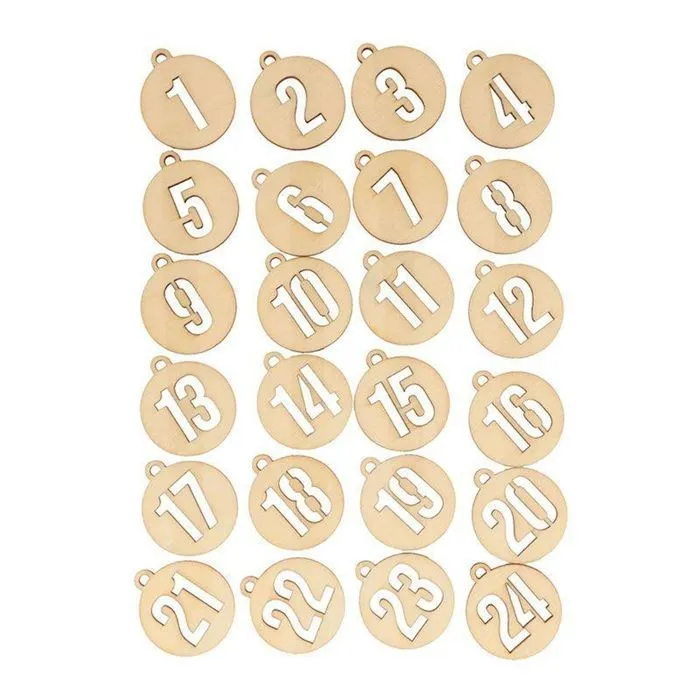 3 kits de chiffres ronds en bois calendrier de l'Avent-2