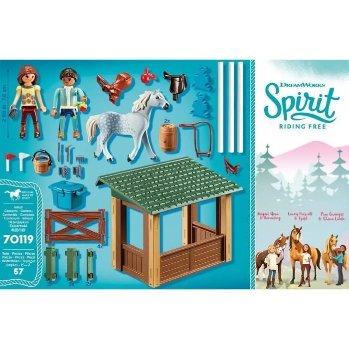 PLAYMOBIL Spirit - Espace d'entrainement Lucky et Javier avec Hacheta - Jouet pour enfant à partir de 4 ans-2