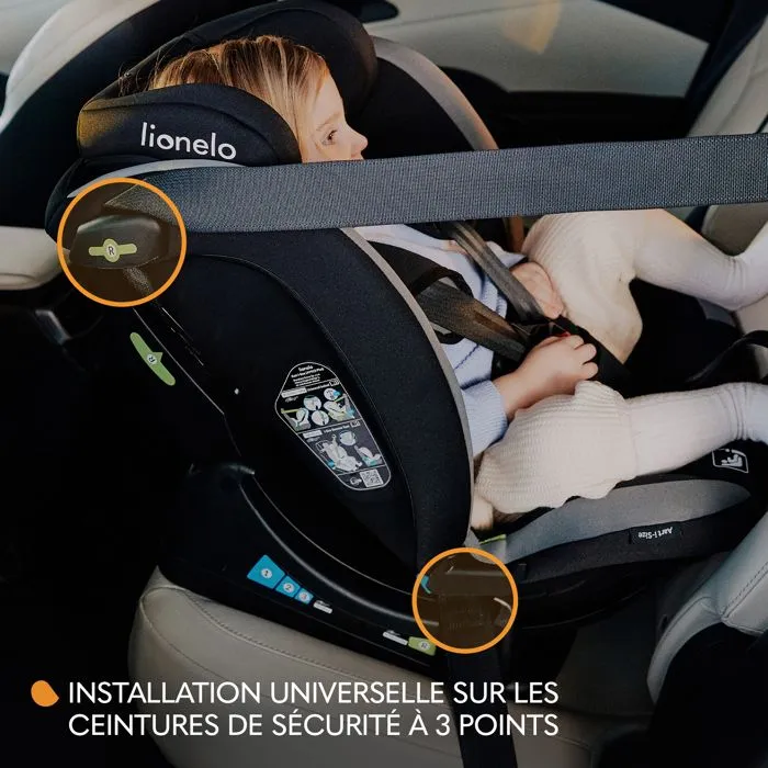 Siège-auto bébé évolutif LIONELO Aart i-Size - 40-150 cm - De 0 à 36 kg - Soutien lombaire - Groupe 0+/1/2/3 - Gris-1