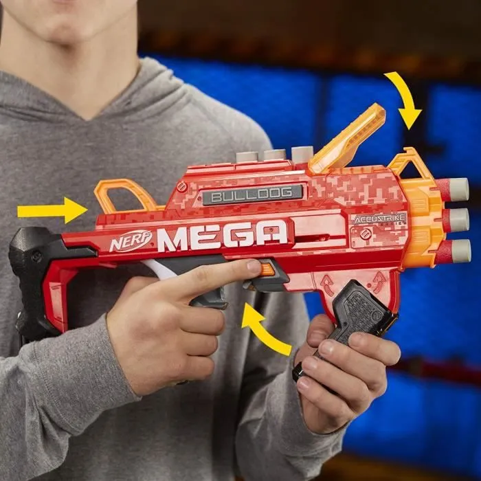 NERF MEGA - Bulldog - Pistolet avec fléchettes en mousse - Mixte - A partir de 8 ans-2