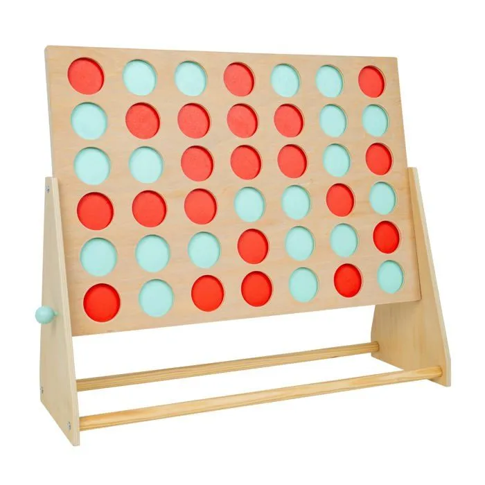 Jeu de société - Puissance 4 - Géant en Bois FSC® - 42 pions - Intérieur/Extérieur - 3 ans et plus-0