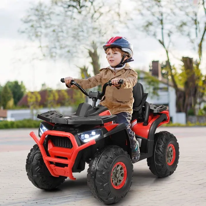COSTWAY Quad Électrique 12V pour Enfants 3+ Ans, avec LED et Musique, 4 Roues Antidérapantes, pour Différents Terrains, Rouge-5