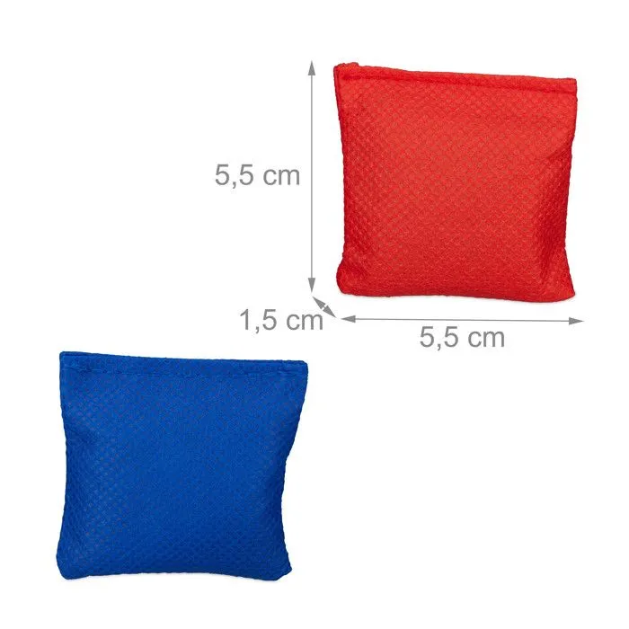 Relaxdays Jeu de lancer Cornhole, dimensions : 18 x 29 x 58 cm, 10 sacs à lancer, intérieur et extérieur. multicolore-4