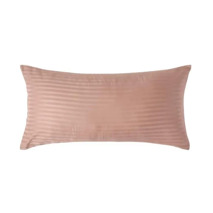 Taie d'oreiller - Homescapes - Rectangulaire - Coton égyptien 330 fils - Beige taupe - Rayures-0