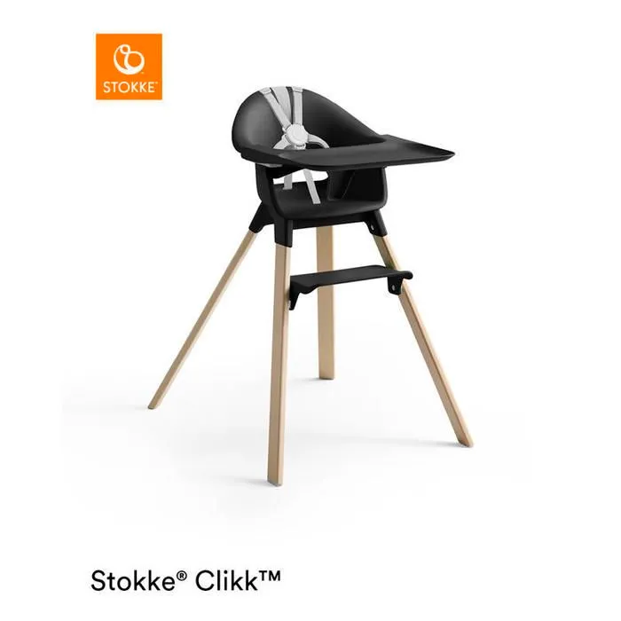 Chaise haute Stokke® Clikk™ noir naturel (Black Natural)-0