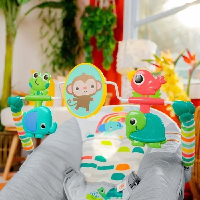 BRIGHT STARTS Transat bébé Animaux, Vibrations apaisantes, Arche d'éveil avec jouets interactifs-7