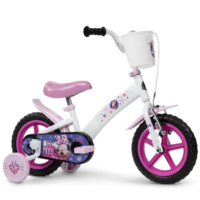 Huffy Disney Minnie Mouse Vélo Fille 12" 3-5 ans Rose & Blanc + Stabilisateurs-0