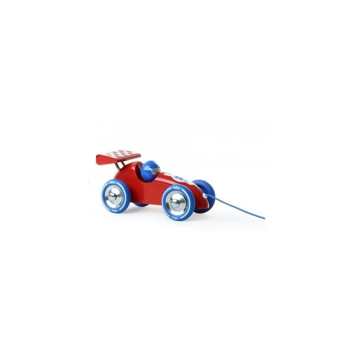 Jouet à tirer Voiture de course rouge - VILAC - Modèle 2 - Bois massif laqué - Pour enfants à partir de 12 mois-2
