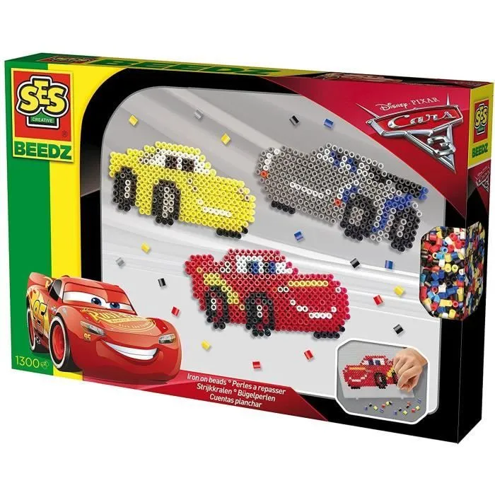 Perles à repasser - SES CREATIVE - Disney Cars 3 - 1300 perles - Mixte - À partir de 5 ans-0
