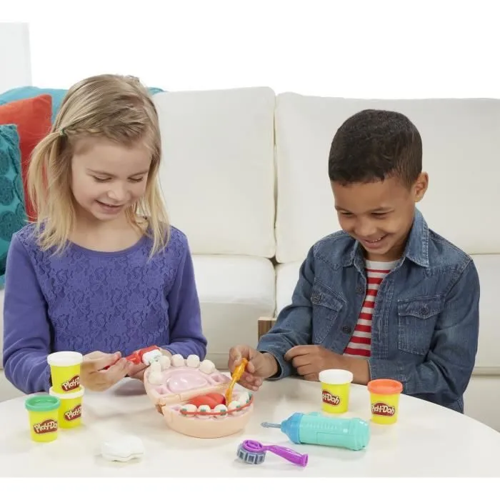 PLAY-DOH - Pâte à modeler - Le Dentiste - Moulez, lavez, baguez et fraisez les dents de votre patient-1
