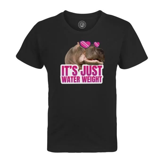 T-shirt Enfant Noir It's Just Water Weight Collage Vintage Illustration Art Humour Parodie Meme-0