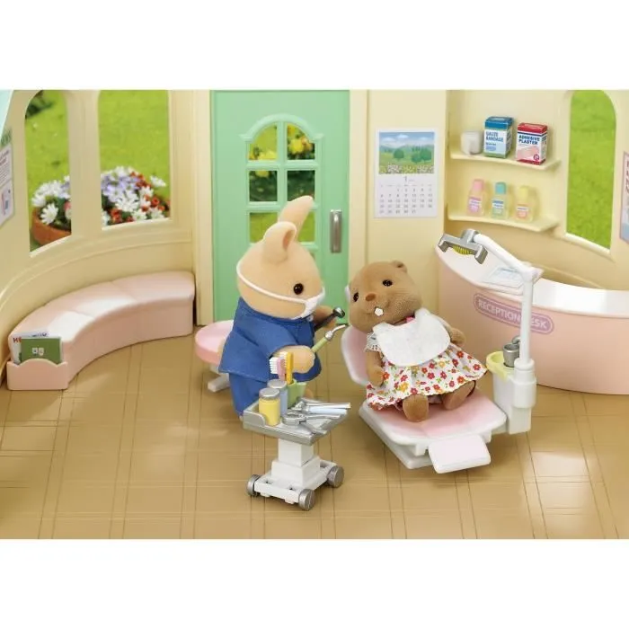 SYLVANIAN FAMILIES - Dentiste et Accessoires - Papa Lapin crème - 14 accessoires inclus-0