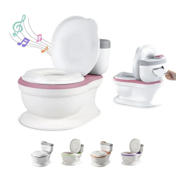 Pot Toilette Bébé Avec Son Pour Apprentissage De La Propreté - Toilette Bebe Et Enfant - Confortable,Anti Dérapant Avec Bruit De-0