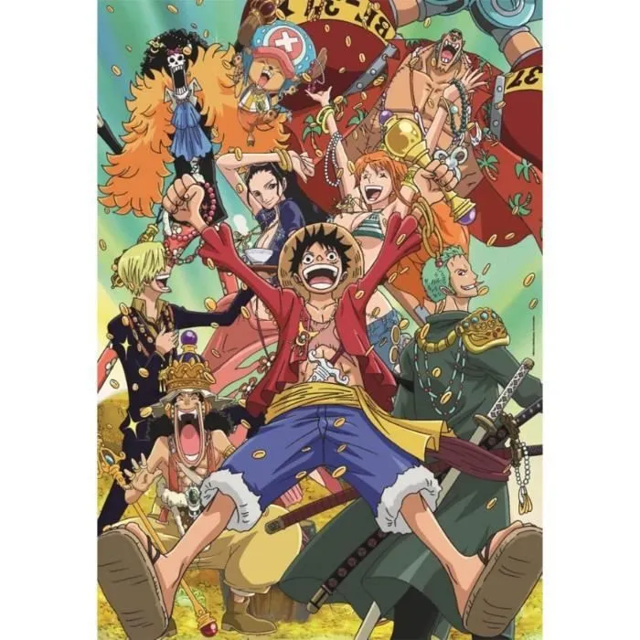 Puzzle 1000 pièces - Clementoni - One Piece - Dessins animés et BD - Age minimum 12 ans - Blanc-0