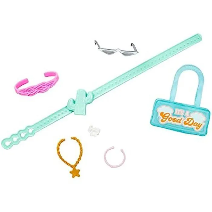 Poupée Mannequin - BARBIE - Barbie Poupée Mannequin - Combinaison Rose - Accessoires Tendance - Chiot Inclus-1