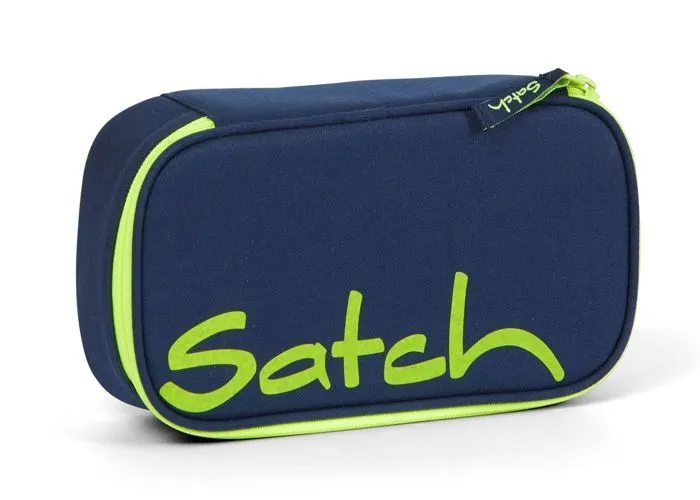 satch Trousse à crayons bleu jaune pour fille et garçon - Schlamperbox Toxic Yellow 96704-0