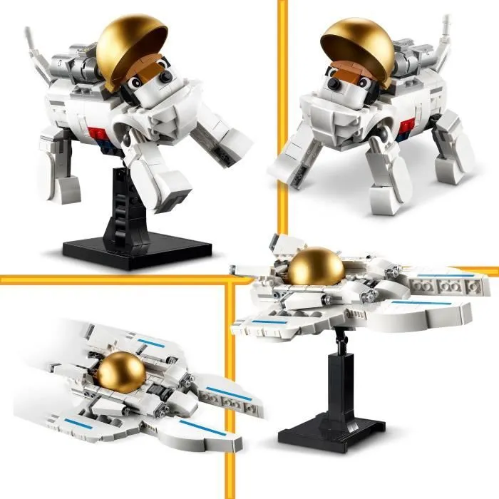 LEGO® 31152 Creator 3en1 L’Astronaute dans l’Espace, Jouet de Construction avec Chien et Navette Spatiale, Décoration-3