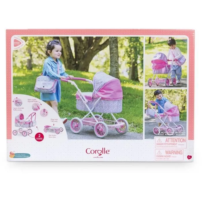 Accessoires poupons - COROLLE - Landau Floral - pour poupons 36 à 52 cm - dès 3 ans-1