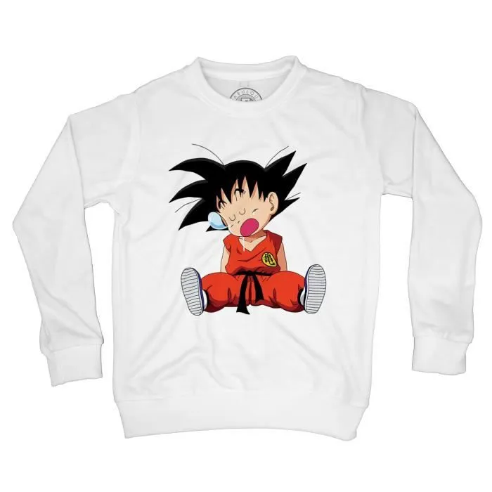 Sweat-Shirt Enfant - FABULOUS BIJOUX - Dragon Ball Z - Manches Longues - Col Classique - Blanc-0