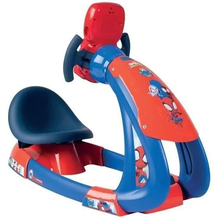 Smoby - Spidey - V8 Driver - Simulateur de conduite pour enfant - Siège ajustable - Sons et lumières - Piles non incluses-0