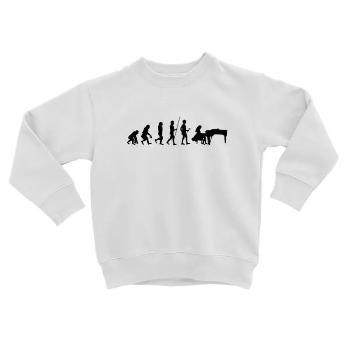 Sweatshirt Enfant Evolution Piano Musique Orchestre Instrument Musicien-0