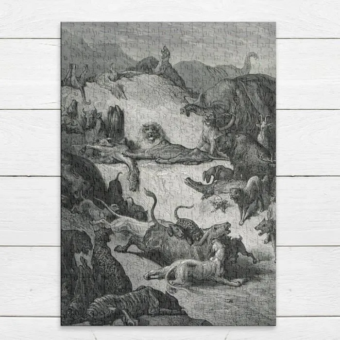 Puzzle Classique 500 pièces Les Animaux Malades Et la Peste Fable LaFontaine Gustave Dore Gravure-3
